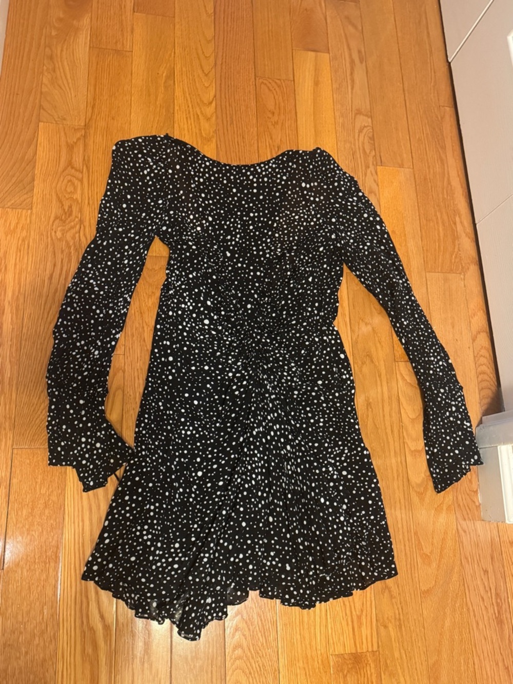 ZARA Black Polka Dot Long Sleeve Dress